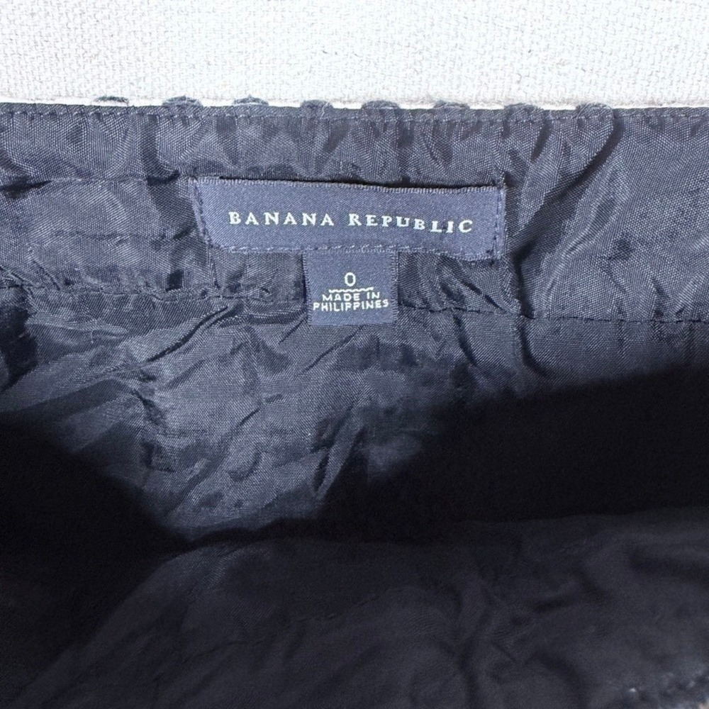 Banana Republic Black White Geometric Mini Skirt Size 0 Tweed Textured Grid - Picture 4 of 5
